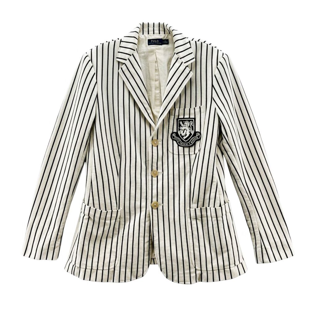 Polo by Ralph Lauren Black and White Striped Blazer